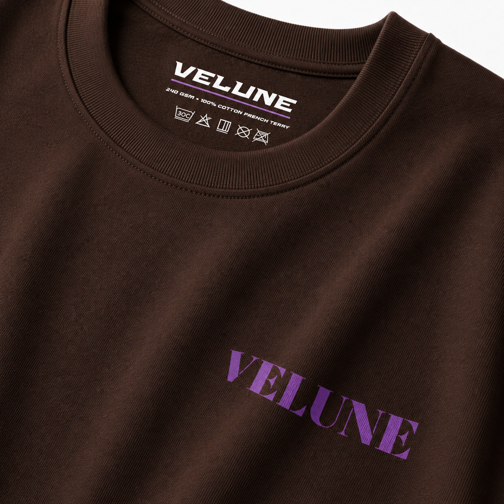 VELUNE Essential Oversized Tee - Brown