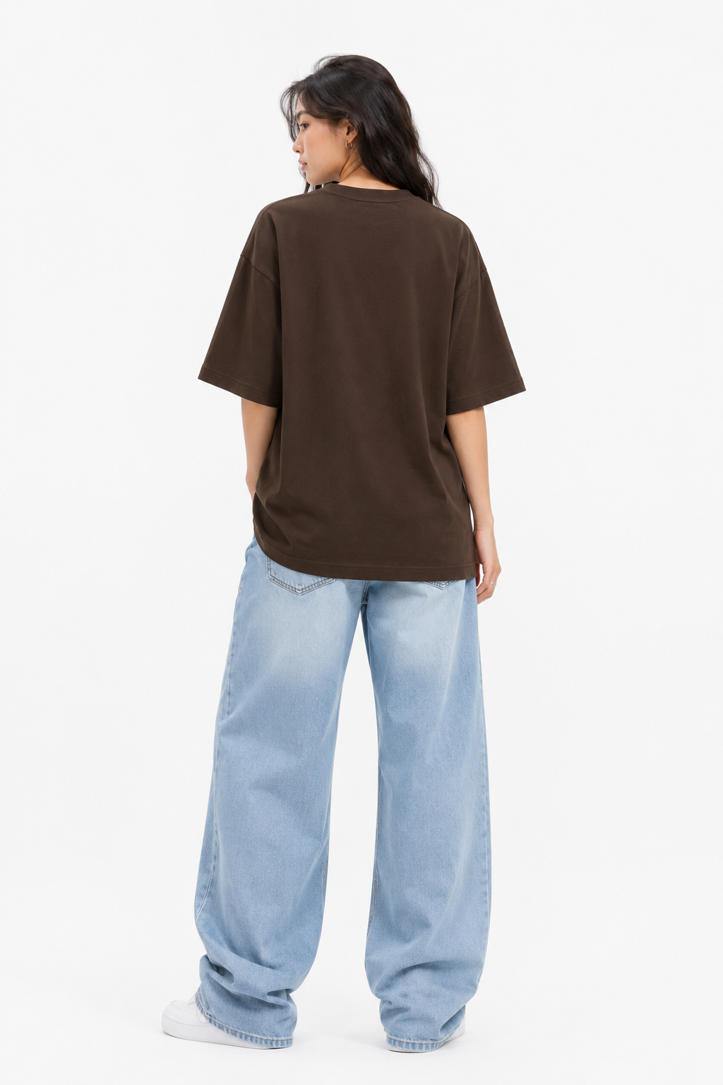 VELUNE Essential Oversized Tee - Brown
