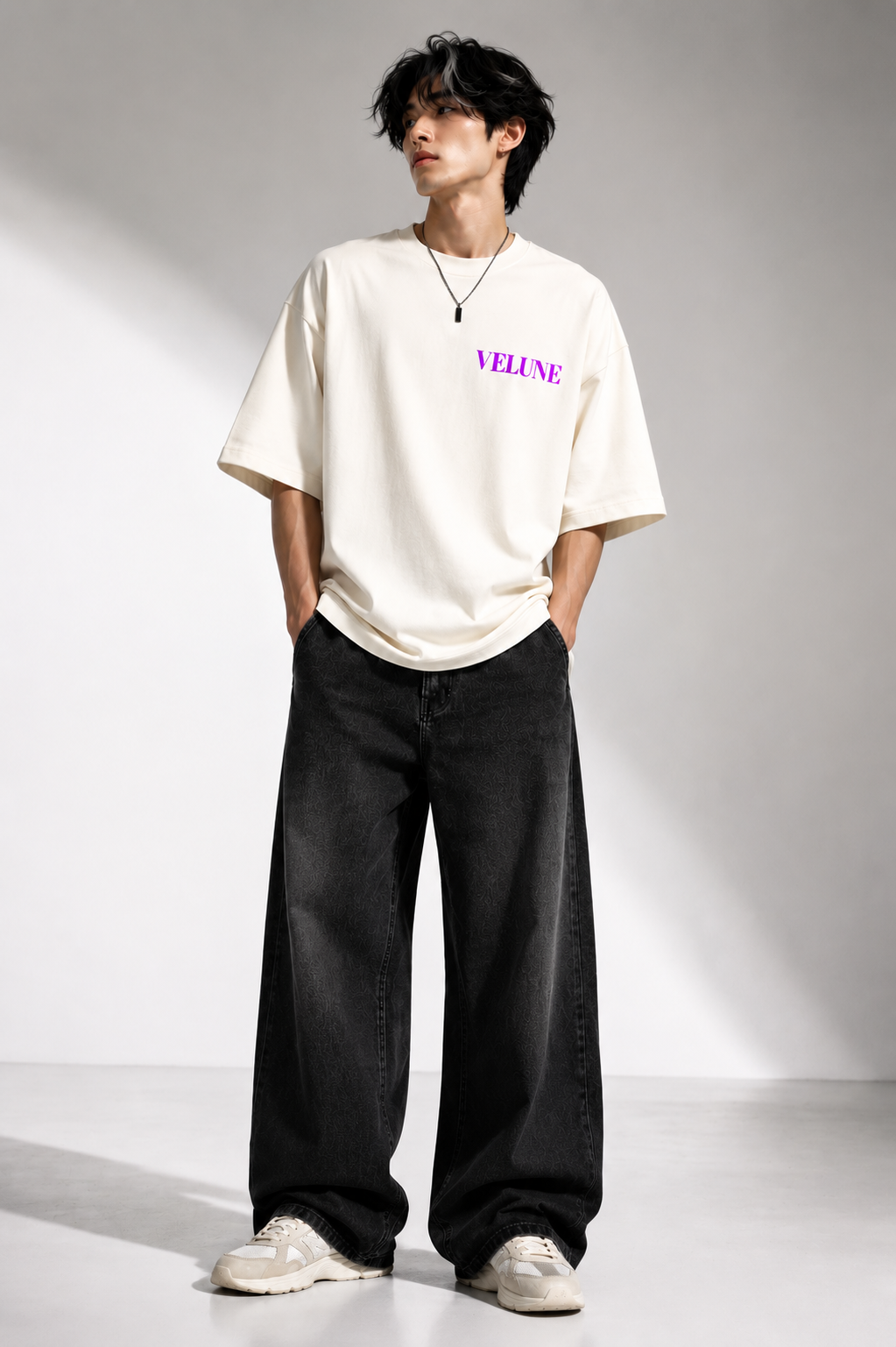 VELUNE Essential Oversized Tee - Off White